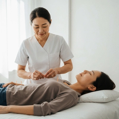 Akupunktur Behandlungsszene