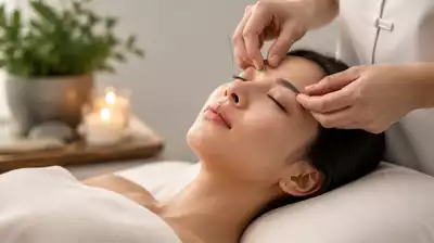 User undergoing eye acupuncture therapy